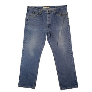 Lee Jeans Mens 40x32 Regular Fit Straight Blue 5-Pocket Medium Wash Cotton